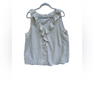 LC Lauren Conrad Cream Ruffle Blouse